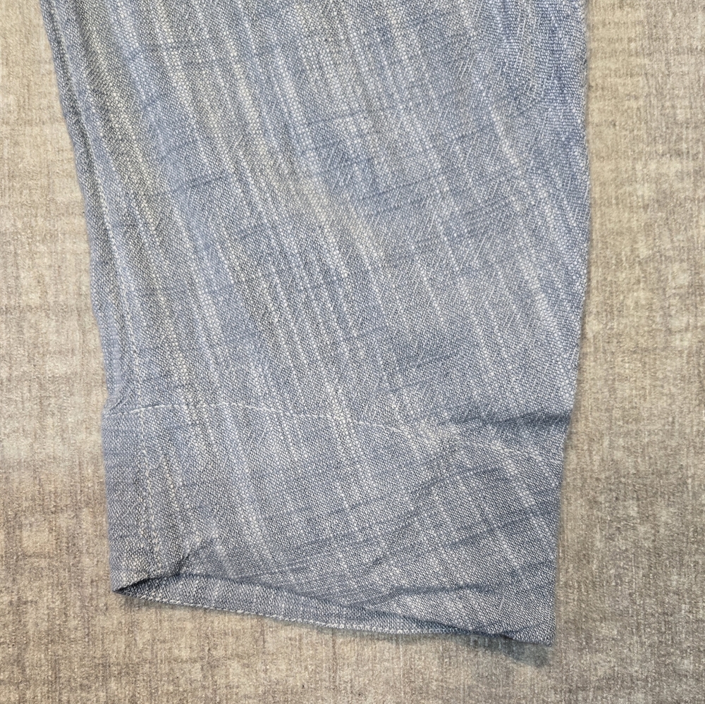 Light Blue Free People Paper Bag Linen Blend Pants Size M - Picture 6 of 12